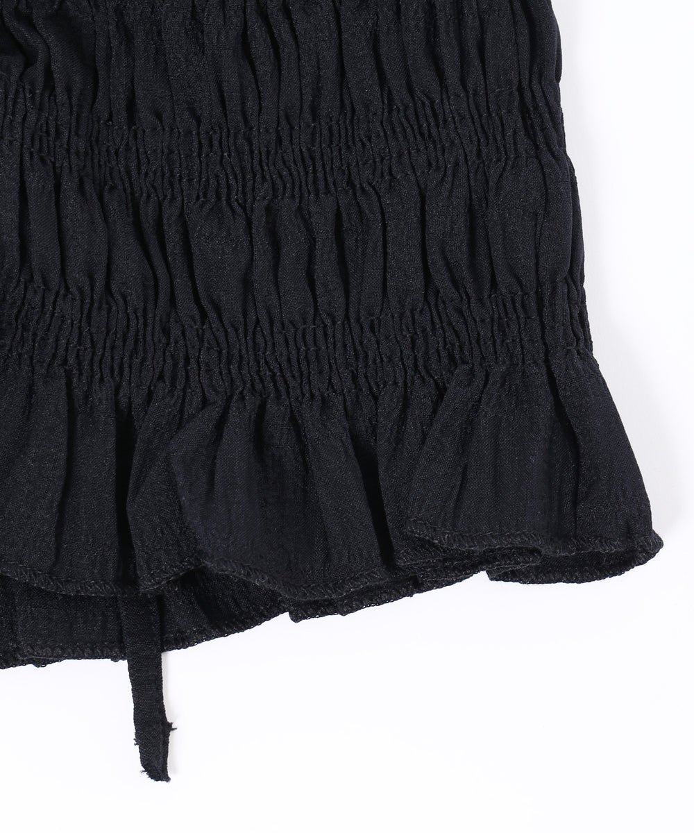 シャーリングフリルブラウス