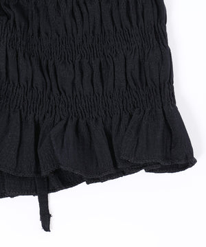 シャーリングフリルブラウス