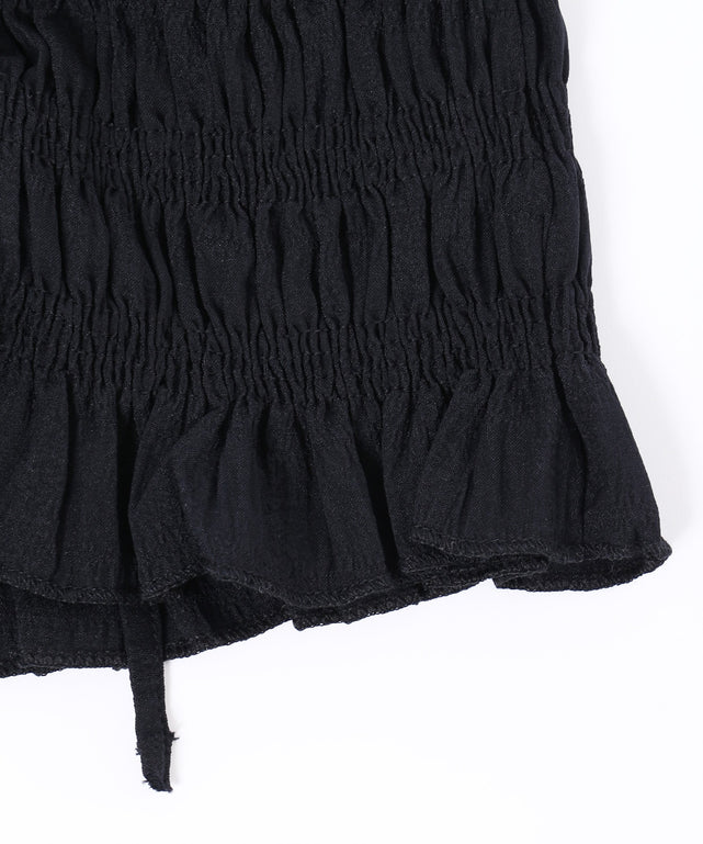 シャーリングフリルブラウス