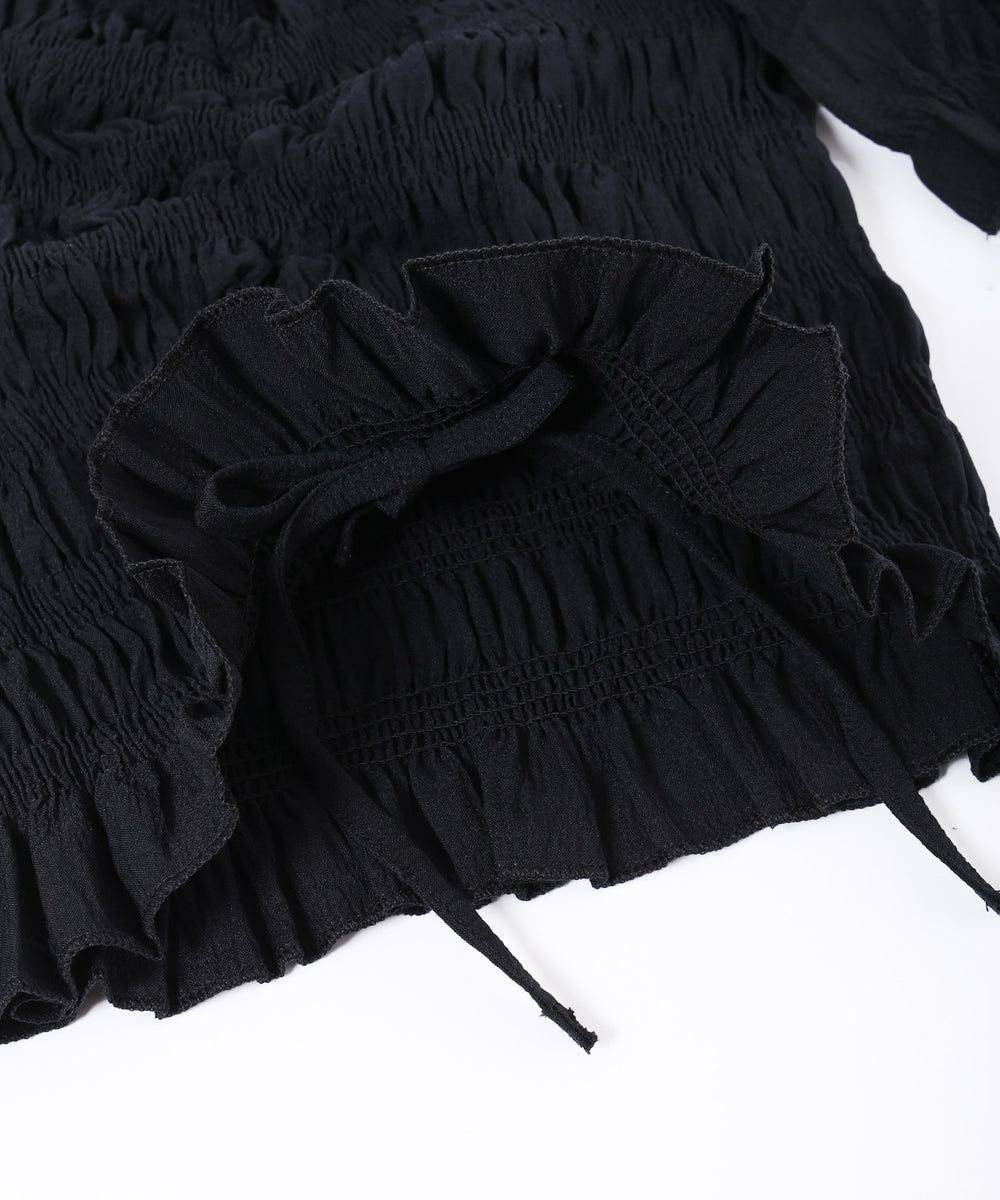 シャーリングフリルブラウス