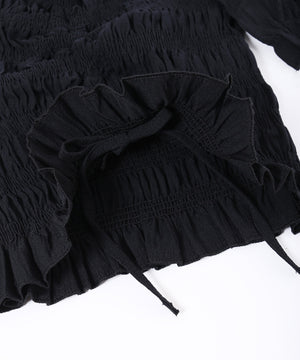 シャーリングフリルブラウス