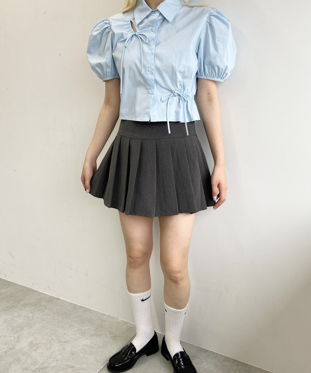 リボンドロストブラウス