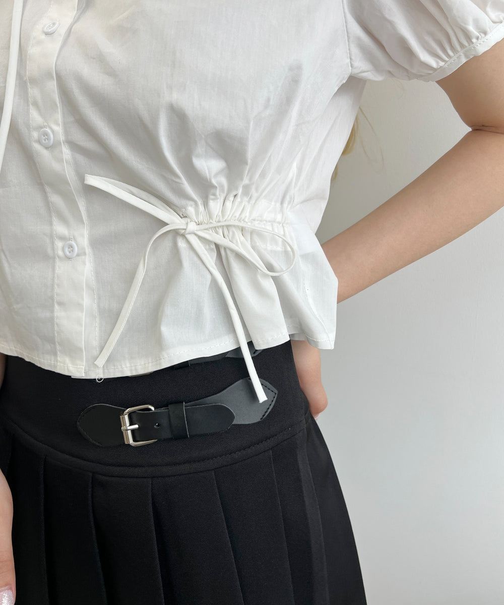 リボンドロストブラウス