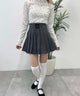 レースアッププリーツスカート