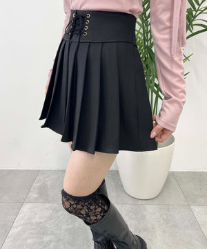 レースアッププリーツスカート