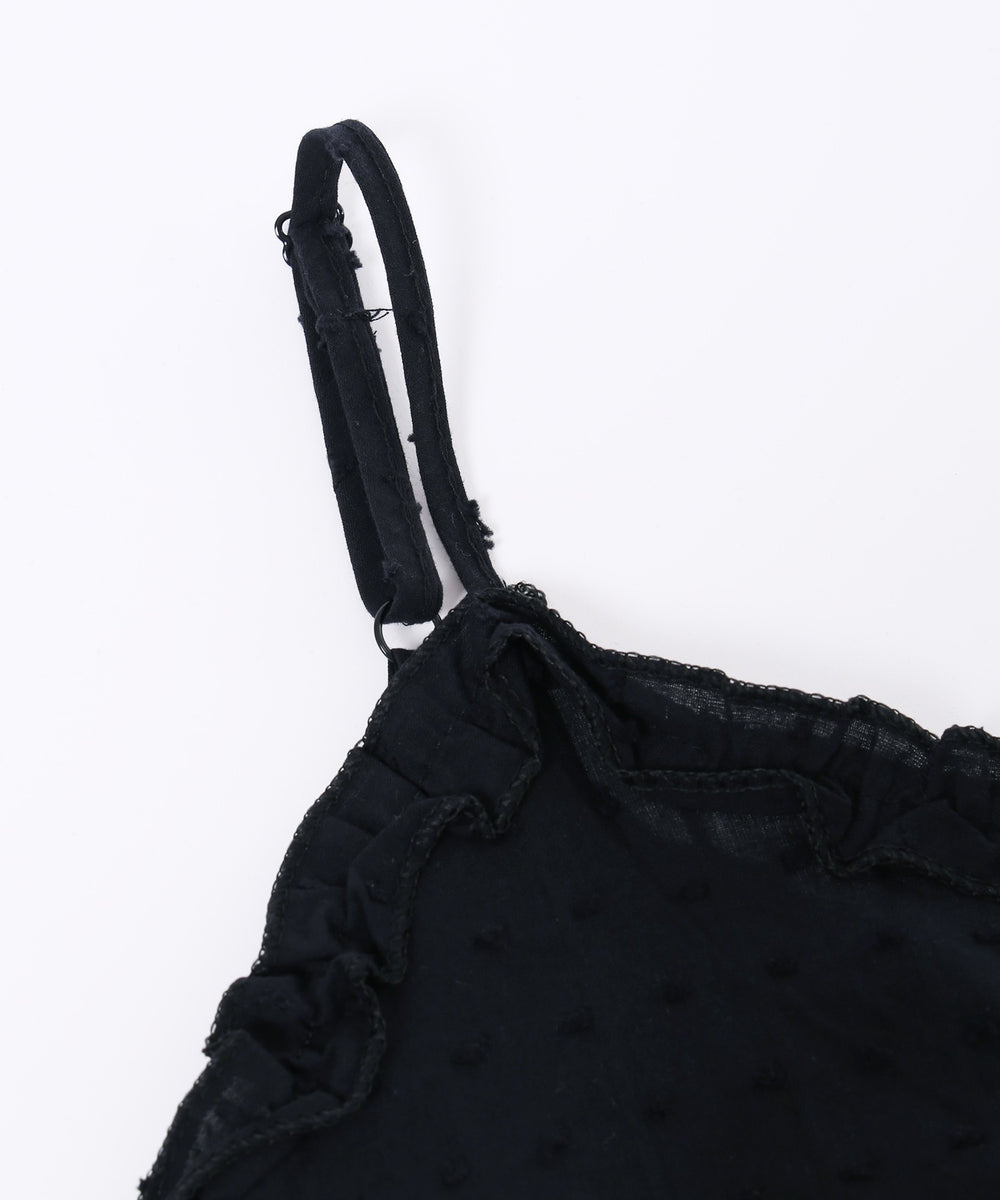 コットンレースフリルキャミ