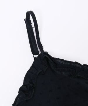 コットンレースフリルキャミ