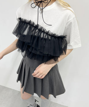 チュールフリルドッキングTシャツ
