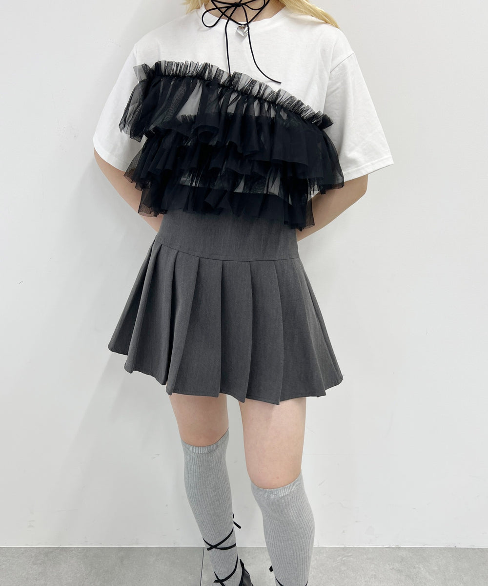 チュールフリルドッキングTシャツ