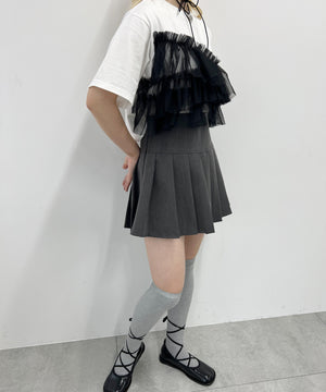 チュールフリルドッキングTシャツ