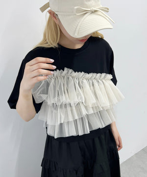 チュールフリルドッキングTシャツ