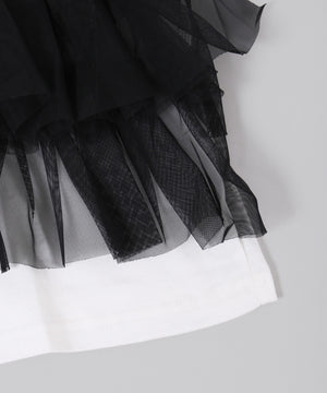 チュールフリルドッキングTシャツ