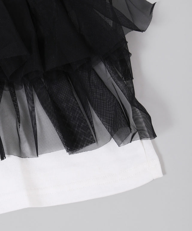 チュールフリルドッキングTシャツ