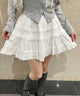 コットンレースティアードミニスカート