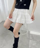 コットンレースティアードミニスカート
