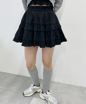 コットンレースティアードミニスカート