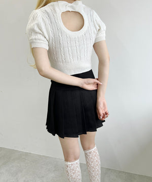 バックオープンリボンケーブルニット