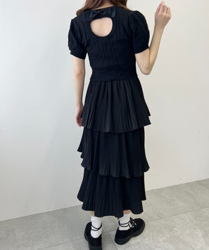 バックオープンリボンケーブルニット