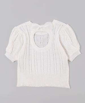 バックオープンリボンケーブルニット