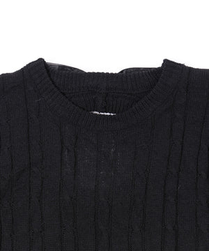 バックオープンリボンケーブルニット