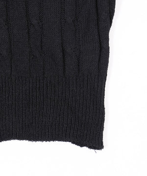 バックオープンリボンケーブルニット