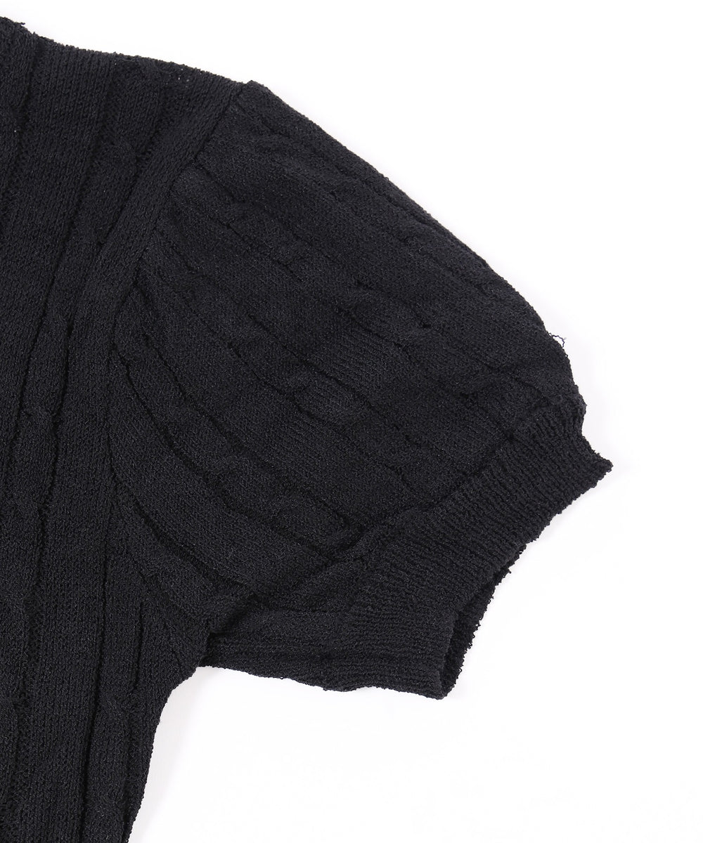 バックオープンリボンケーブルニット