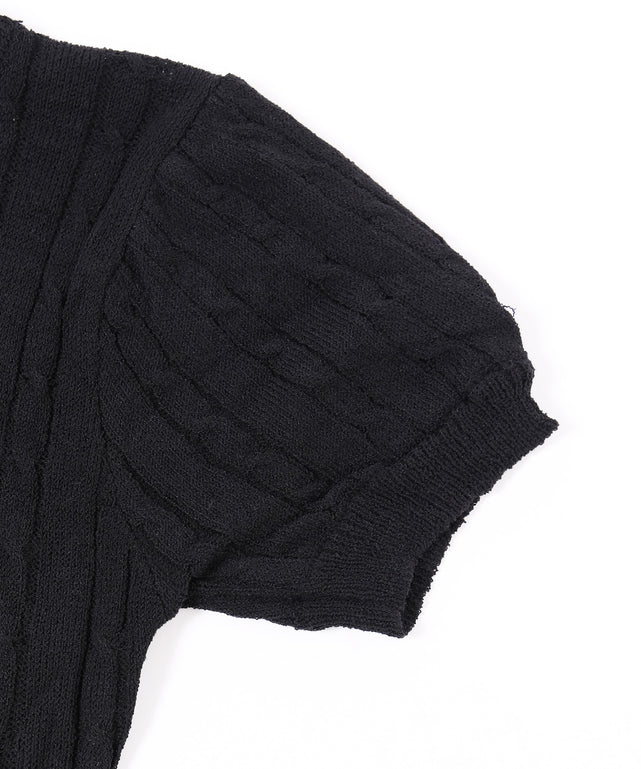 バックオープンリボンケーブルニット