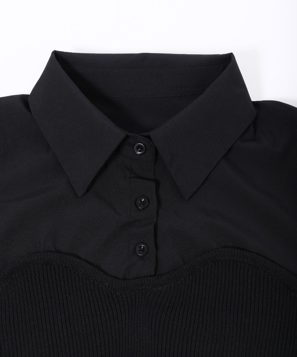 ビスチェデザイン半袖ブラウス