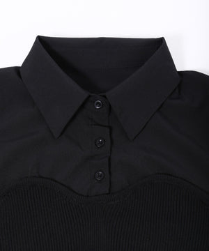 ビスチェデザイン半袖ブラウス