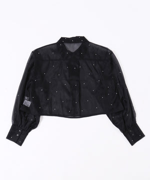 ビジューポイントシアーシャツ