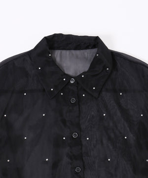 ビジューポイントシアーシャツ