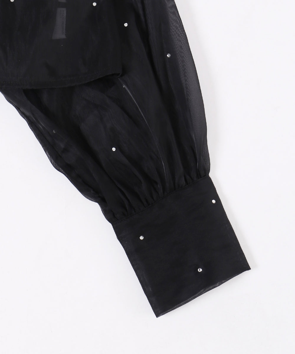 ビジューポイントシアーシャツ