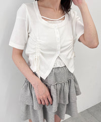 サイドドロスト半袖トップス