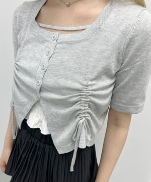 サイドドロスト半袖トップス