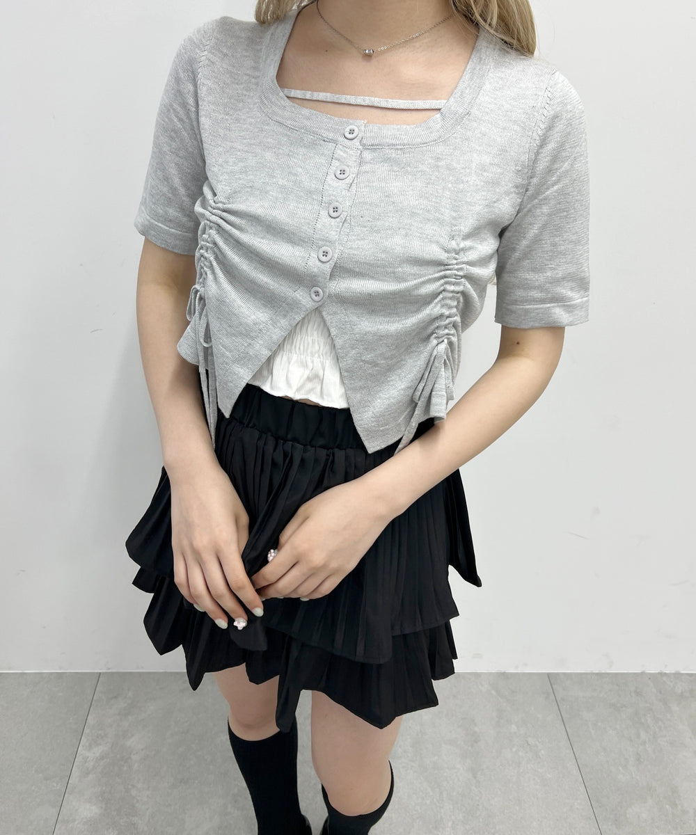 サイドドロスト半袖トップス