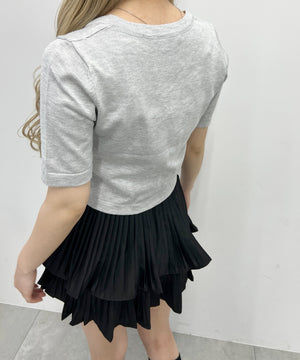 サイドドロスト半袖トップス