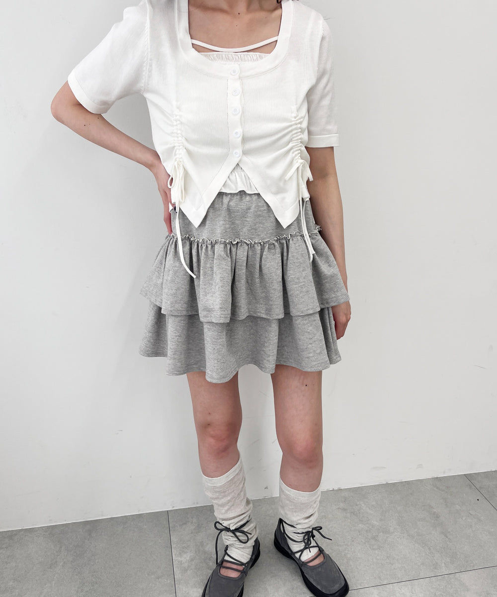 サイドドロスト半袖トップス