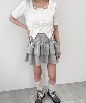 サイドドロスト半袖トップス