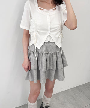 サイドドロスト半袖トップス