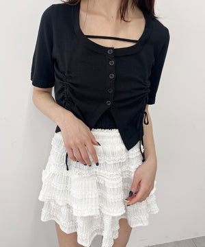 サイドドロスト半袖トップス