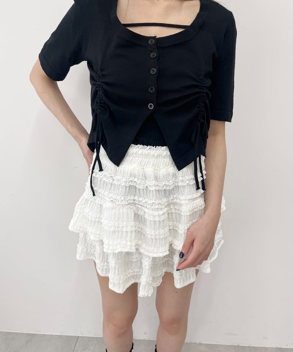 サイドドロスト半袖トップス