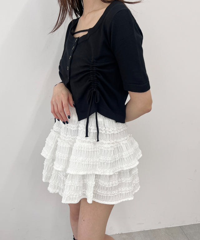 サイドドロスト半袖トップス