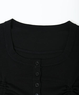 サイドドロスト半袖トップス