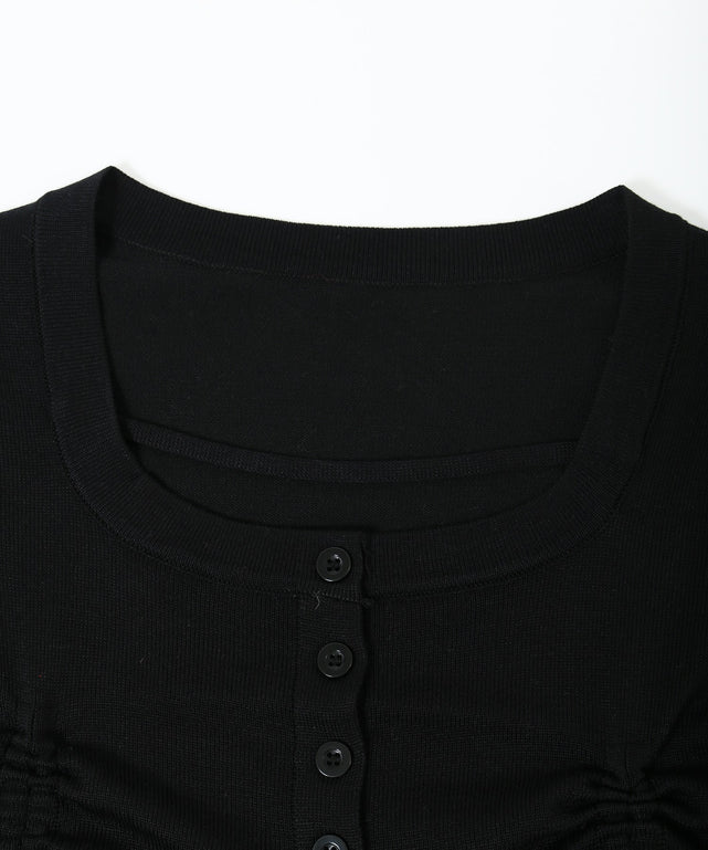 サイドドロスト半袖トップス