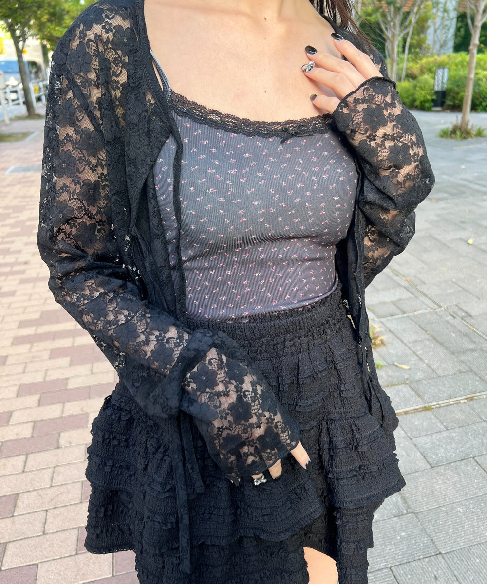 花柄カップインキャミソール