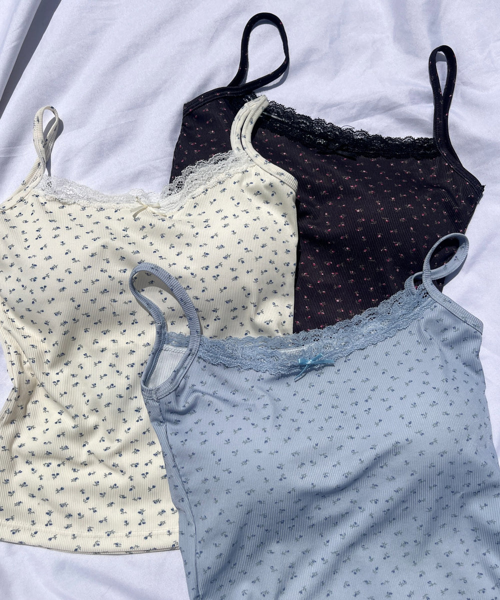 花柄カップインキャミソール