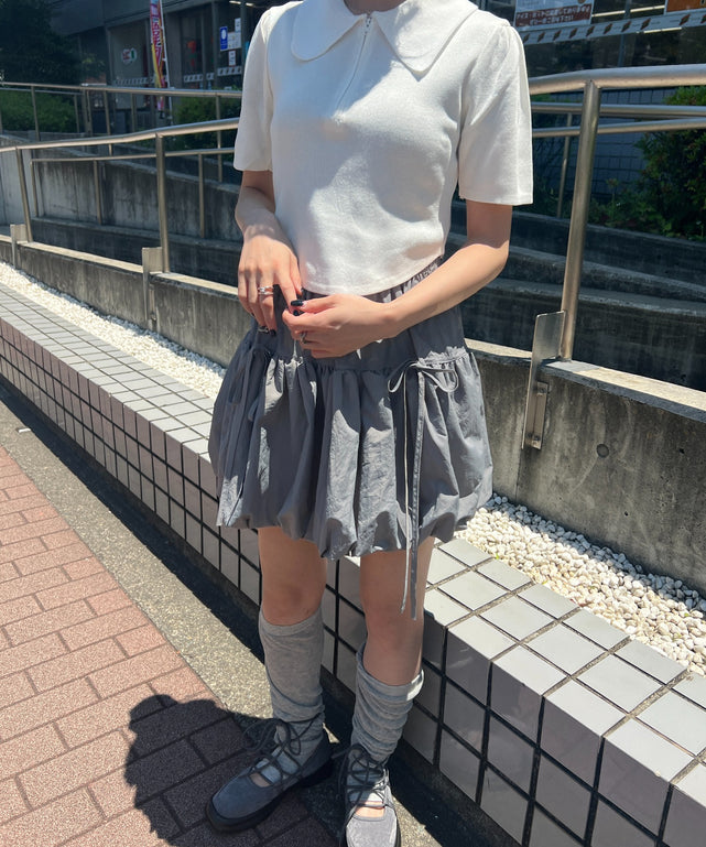 ラウンドカットパフスリーブトップス