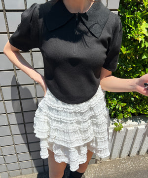 ラウンドカットパフスリーブトップス