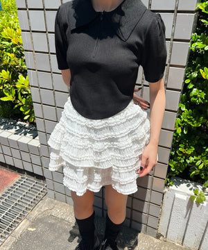 ラウンドカットパフスリーブトップス