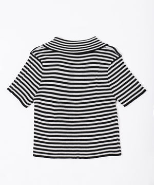 Wジップボーダーカーディガン